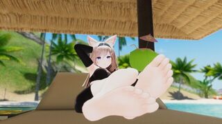 Bitchy resort girl makes worker give them a in depth foot massage - porn video