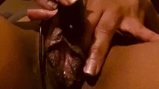 Pulsating Pussy Orgasm big Clit Ebony Cumming with Toy - porn video